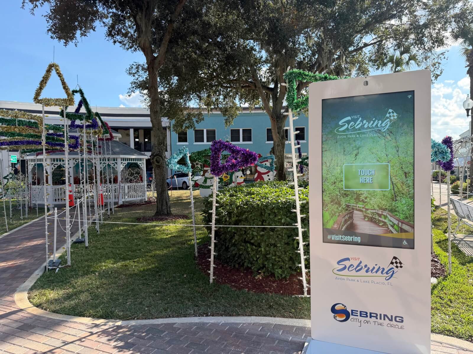 Photo of digital interactive kiosk in Sebring's Circle Park