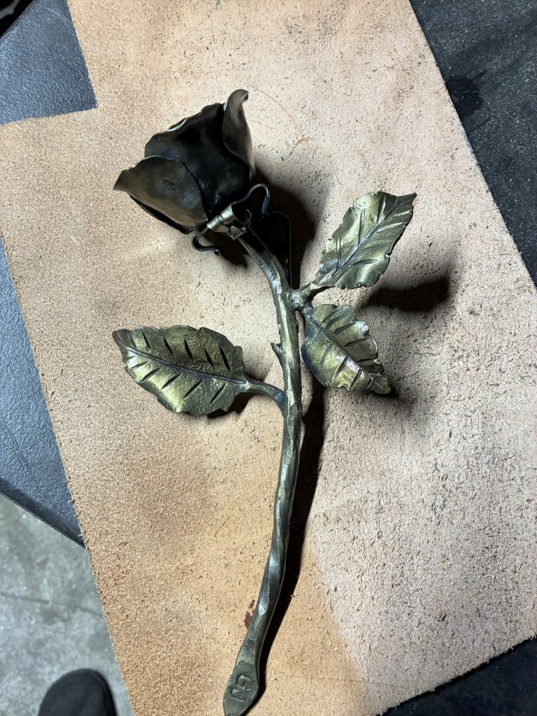 A metal rose