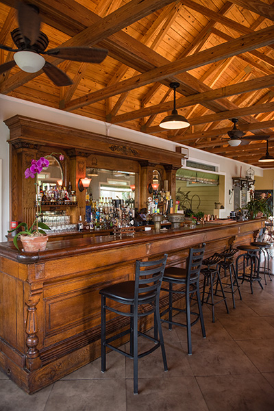 Antique bar at Faded Bistro & Beer Garden in Sebring, Florida