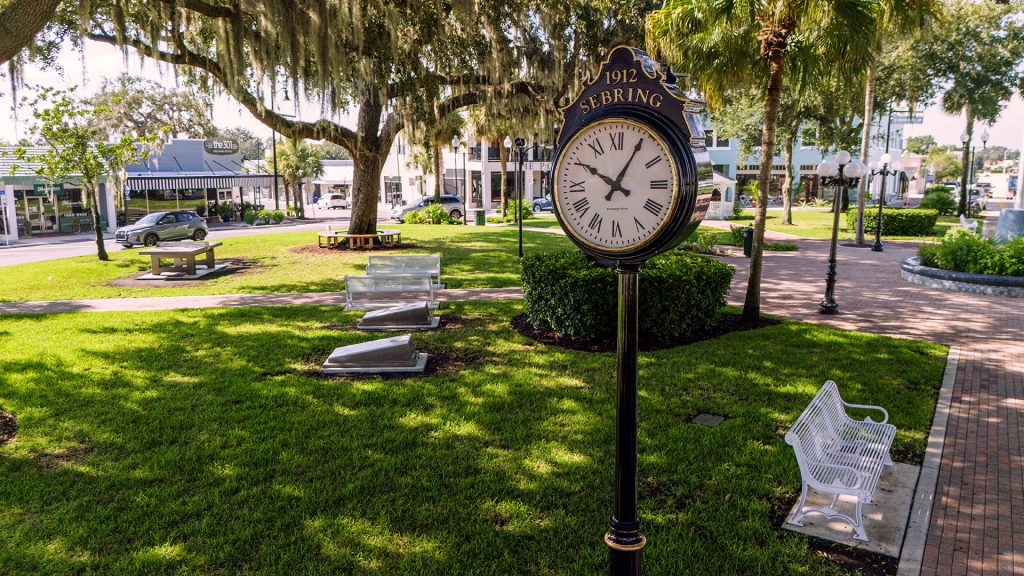 Clock in Sebring, Florida's Circle Park