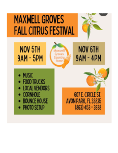 Maxwell Groves Fall Citrus Festival Flyer