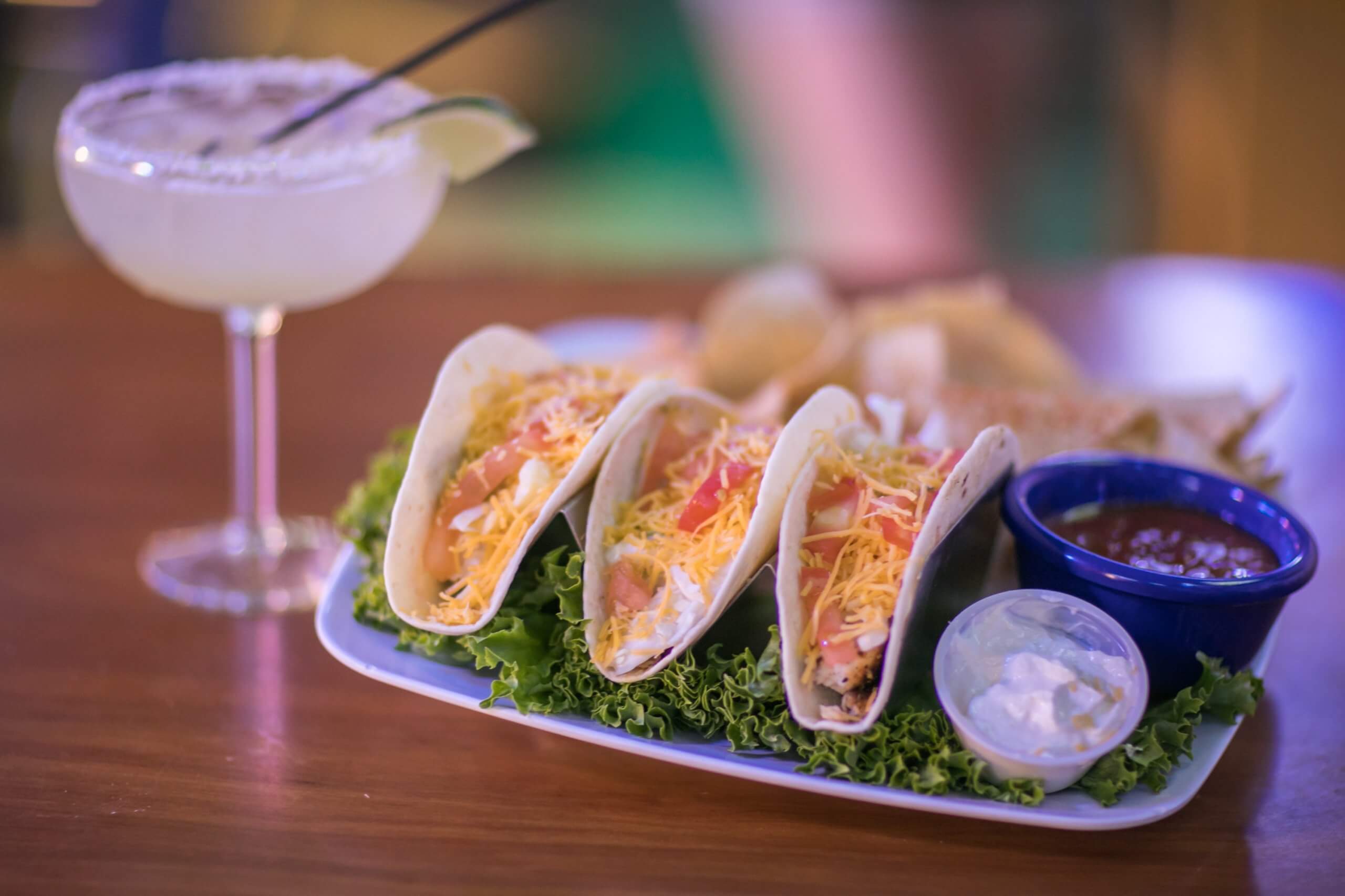 food FIsh Tacos Margarita Blue Lagoon scaled-visit-sebring-fl